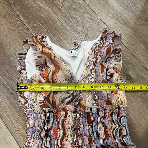 CHARLOTTE RUSSE Women's Multicolor Smocked Waist Midi Dress Size S - Picture 4 of 8